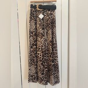 Chic Zara Leopard Print Palazzo Pants XS